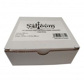 PAPEL DE ALUMINIO PRECORTADO SALLOUM 12,5 CM x 12,5CM, PACK DE 100 HOJITAS