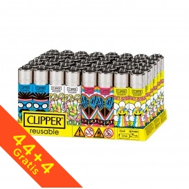 ENCENDEDOR CLIPPER DECORADO BE HIPPIE PROMO 44+4