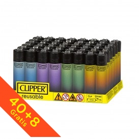 ENCENDEDOR CLIPPER METALLIC BLACK TRIPLE GRADIENT 